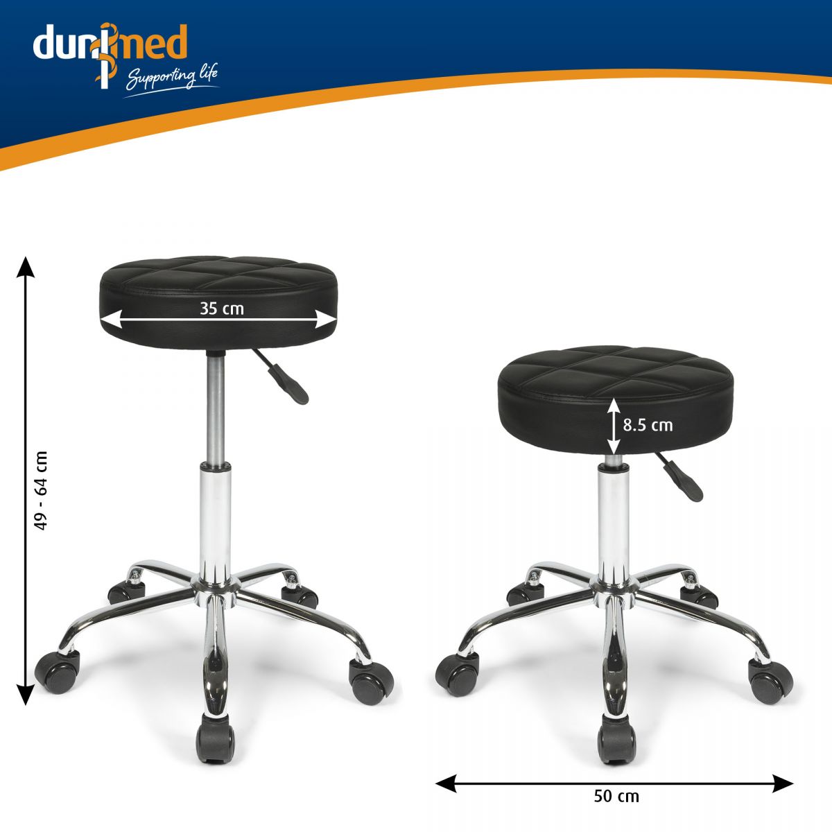Dunimed luxe design Tabouret werkkruk met wielen Podobrace