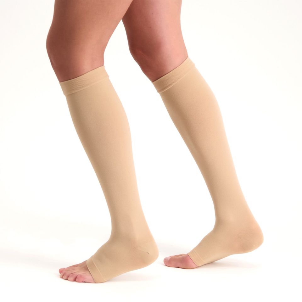 Dunimed premium comfort steunkousen drukklasse 2 - open teen (Per paar)