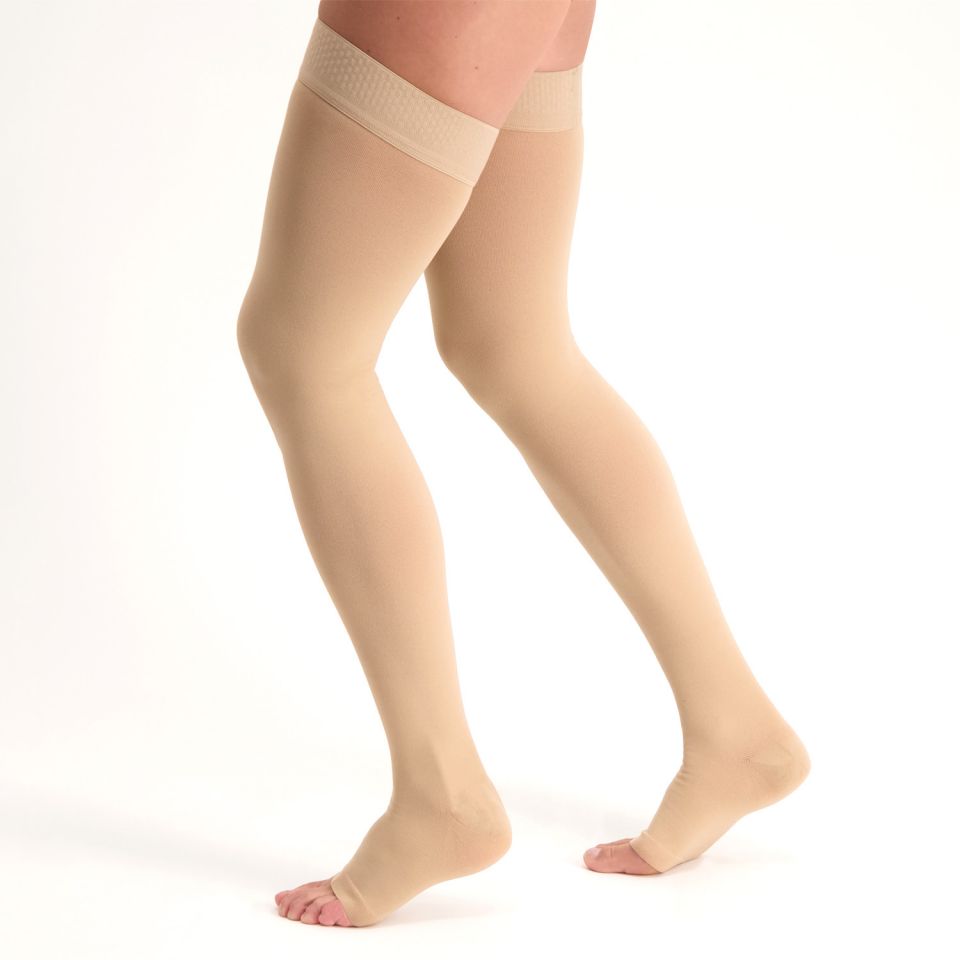 Dunimed premium comfort steunkousen tot de lies - open teen