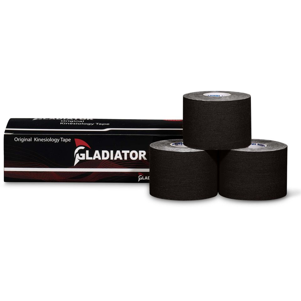 gladiator sports kinesiotape 3 rollen zwart