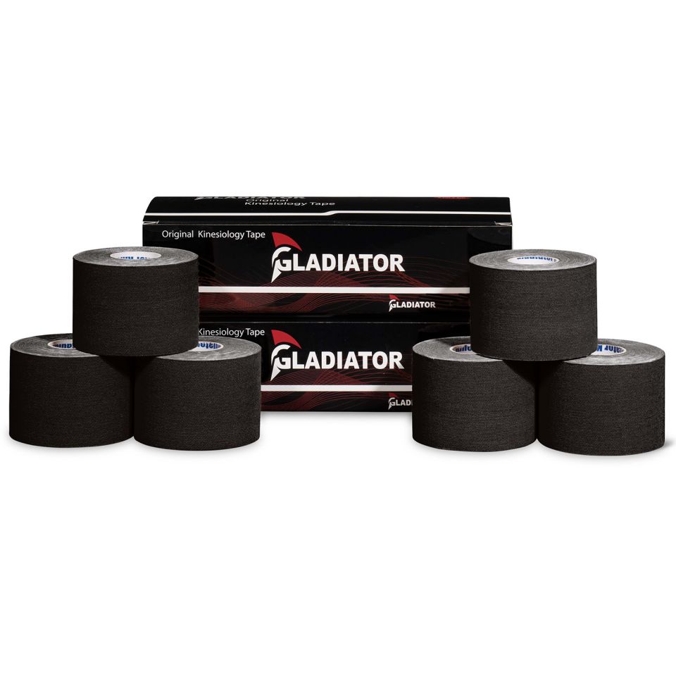 gladiator sports kinesiotape 6 rollen zwart