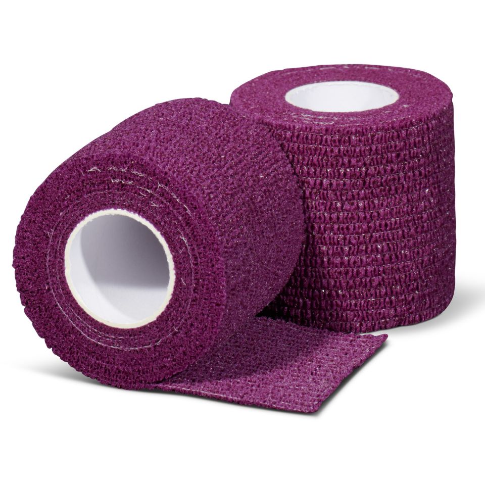 Gladiator sports ondertape bandage per rol paars voor- en achterzijde