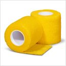 Gladiator sports ondertape bandage per rol geel voor- en achterzijde