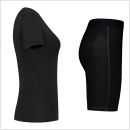 gladiator sports pakket compressiebroek en shirt dames shirt in zwart vanaf de zijkant gefotografeerd