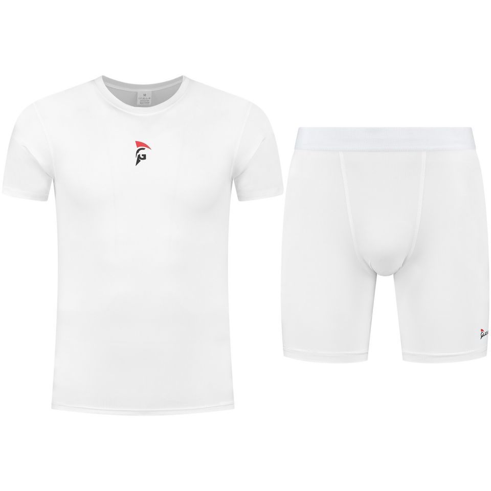 gladiator sports pakket compressiebroek en shirt heren in wit