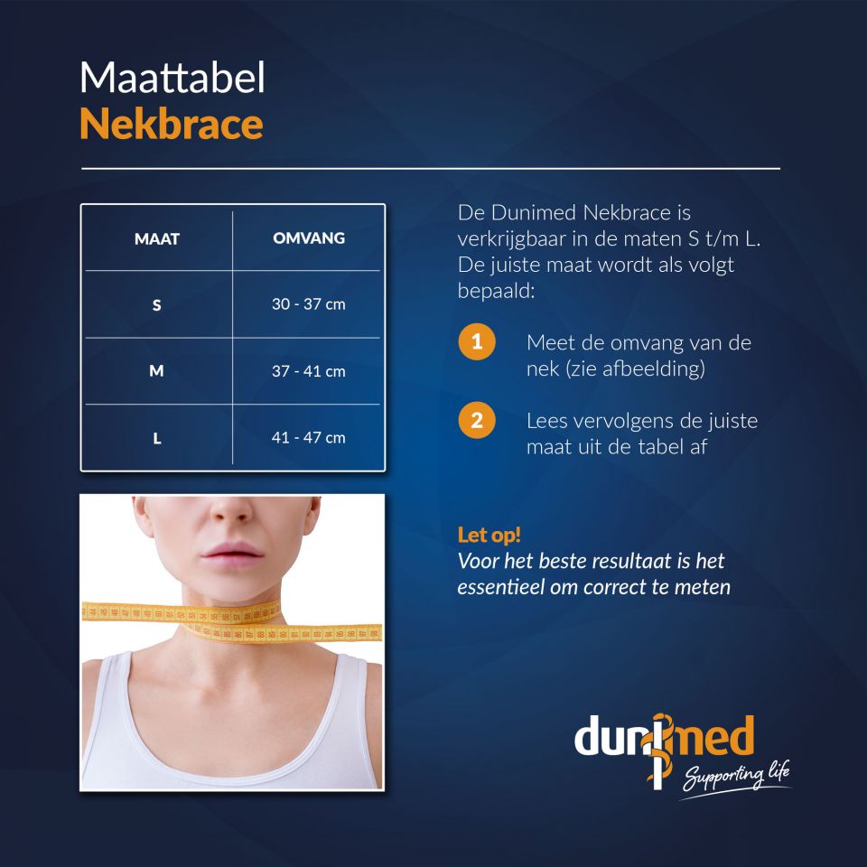 maattabel dunimed nekbrace