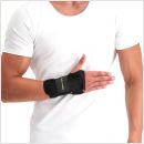 novamed lichtgewicht polsbrace beschikbaar in zwart en beige klittenband strap