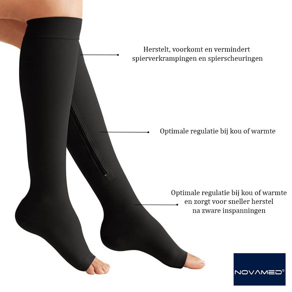 steunkousen met rits en open teen per paar podobrace nl