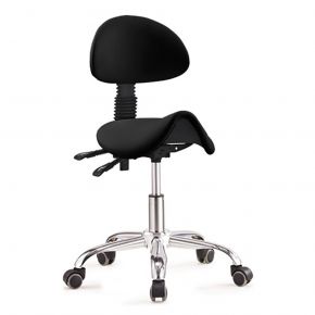 ergolution ergonomische zadelkruk met rugleuning zwart kopen