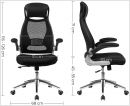 Ergonomische bureaustoel met rugsteun en inklapbare armleuningen