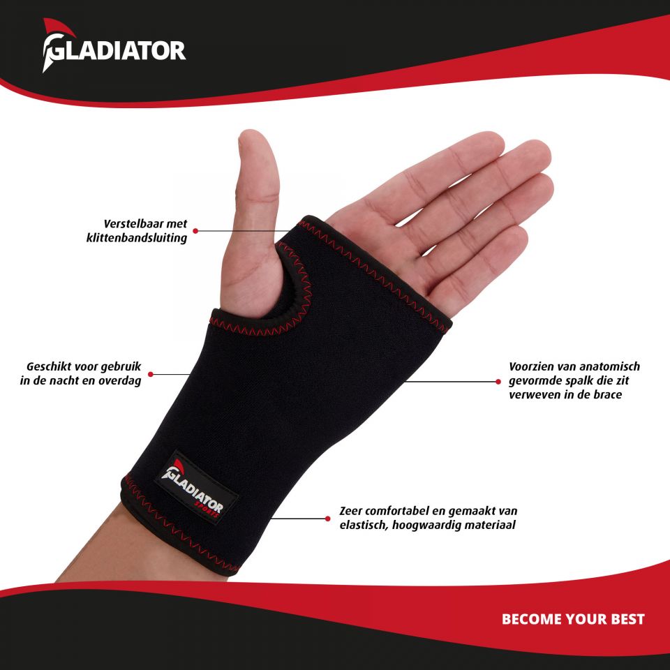 Gladiator sports polsbrace carpaal tunnel