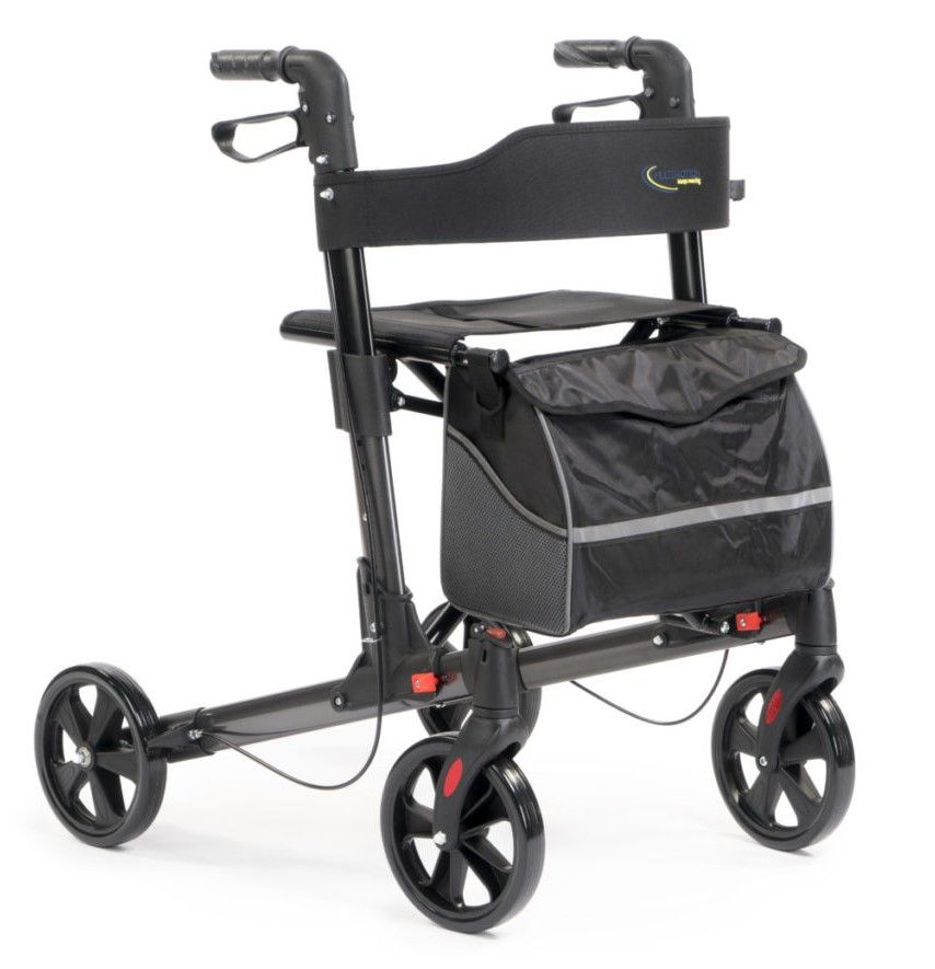 MultiMotion Rollator Lichtgewicht Dubbel Opvouwbaar Antraciet
