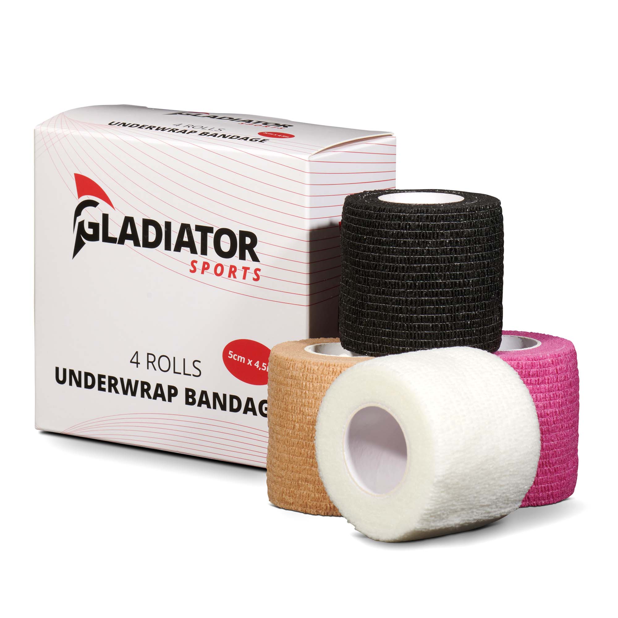 Gladiator sports ondertape bandage 4 rollen opgestapeld 