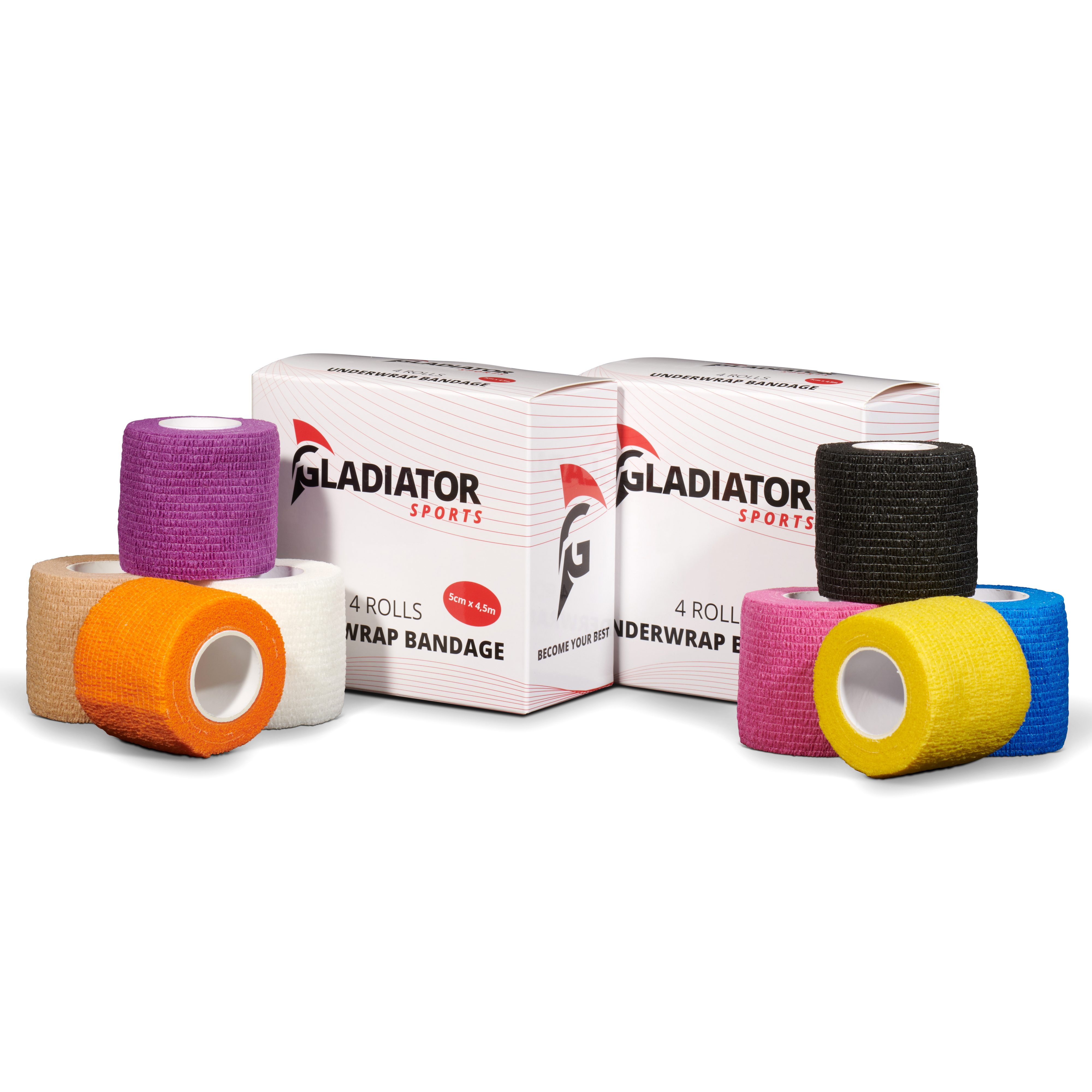 Gladiator sports ondertape bandage 8 rollen met doosje