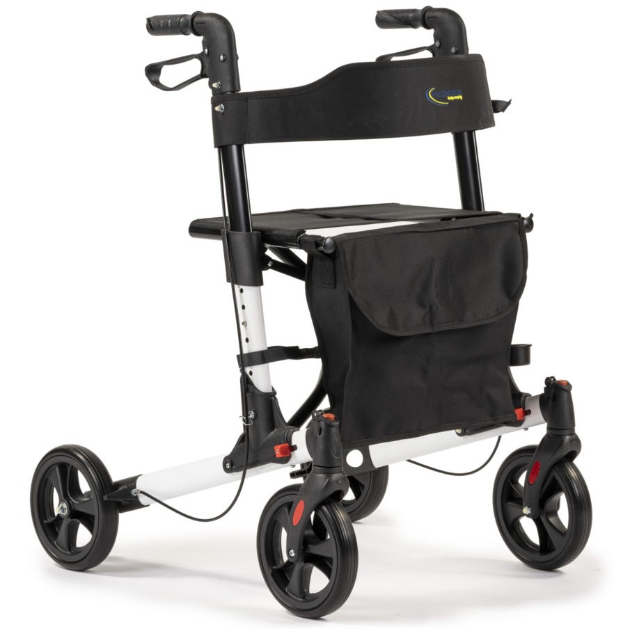 MultiMotion Rollator Lichtgewicht Dubbel Opvouwbaar Wit